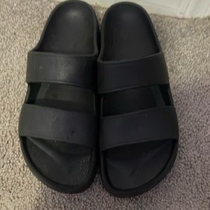 Black sandals for only outside